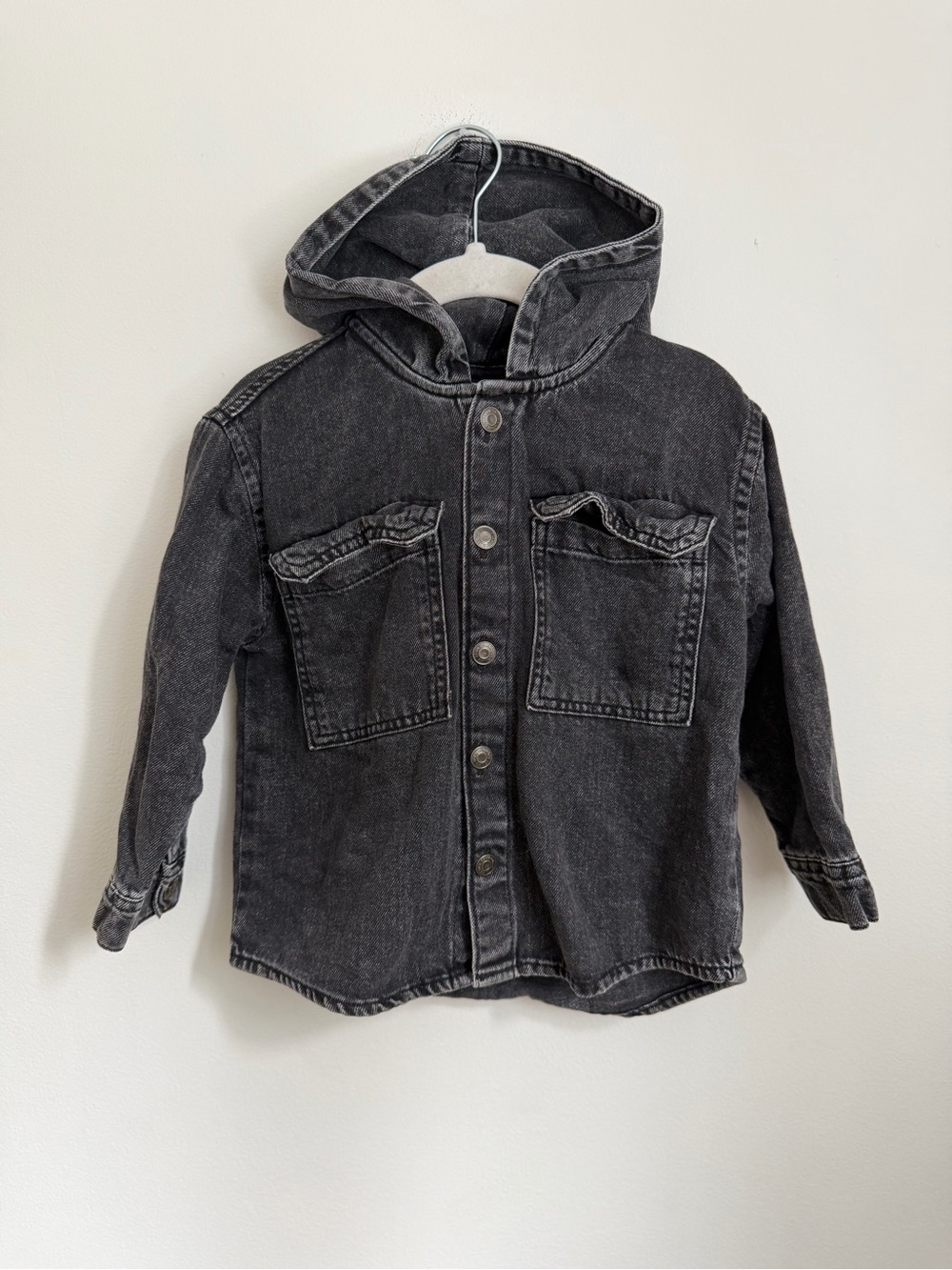 Zara Kids Hooded Denim Button-Up Shirt (Size 18-24m)